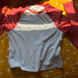 Pink long sleeve crop top